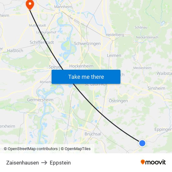 Zaisenhausen to Eppstein map