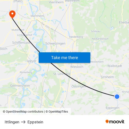 Ittlingen to Eppstein map