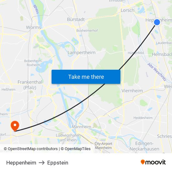 Heppenheim to Eppstein map