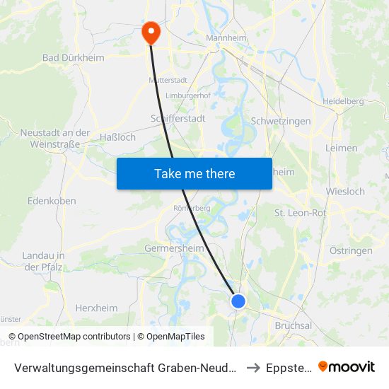 Verwaltungsgemeinschaft Graben-Neudorf to Eppstein map