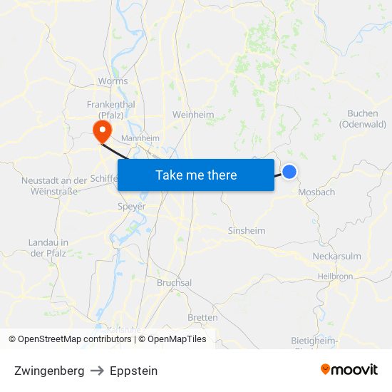 Zwingenberg to Eppstein map