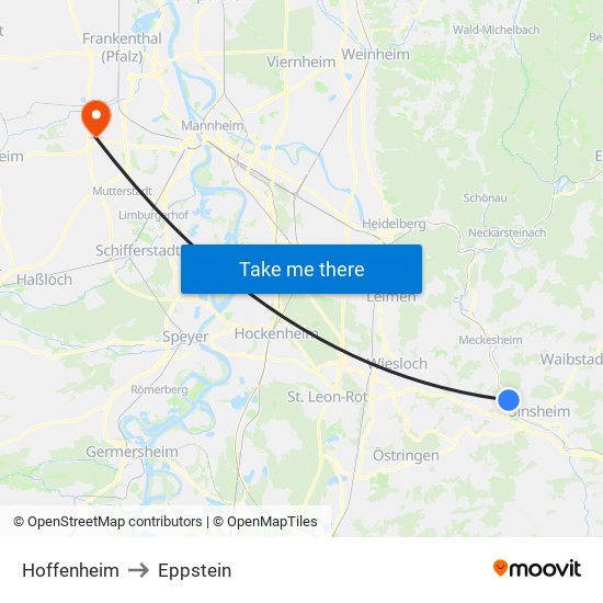 Hoffenheim to Eppstein map