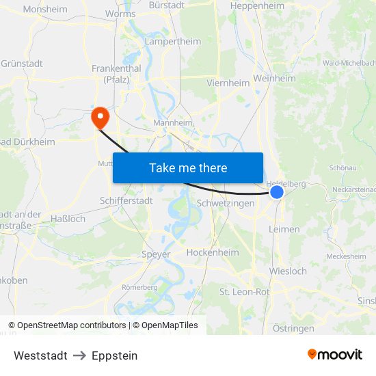 Weststadt to Eppstein map