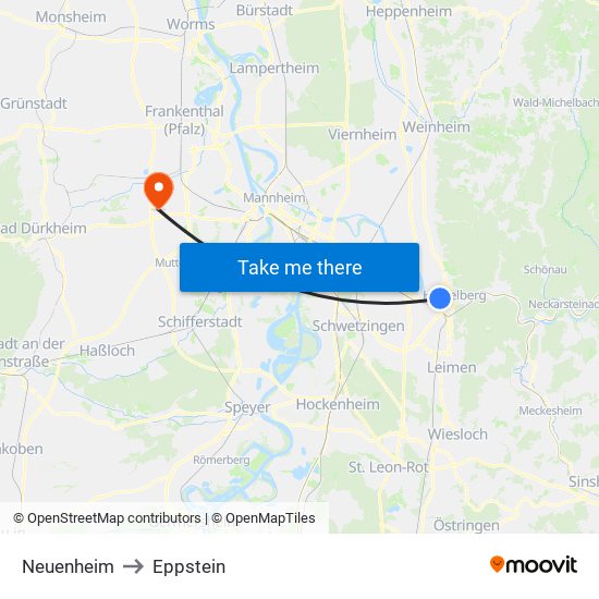 Neuenheim to Eppstein map