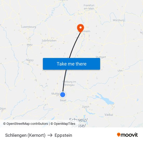 Schliengen (Kernort) to Eppstein map