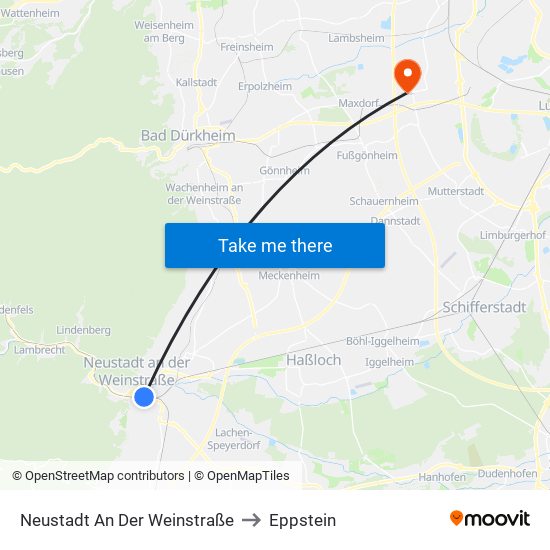 Neustadt An Der Weinstraße to Eppstein map