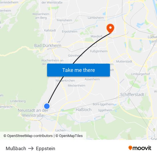 Mußbach to Eppstein map