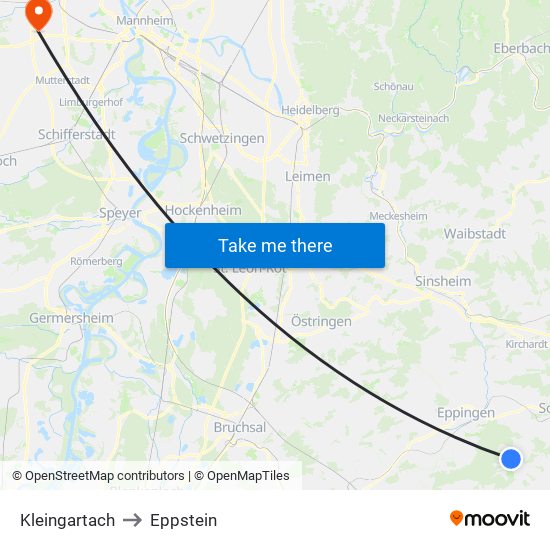 Kleingartach to Eppstein map