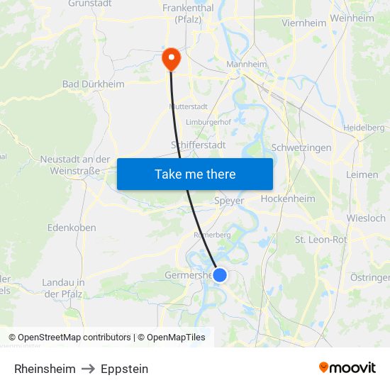 Rheinsheim to Eppstein map