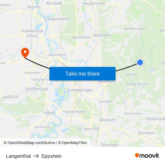 Langenthal to Eppstein map