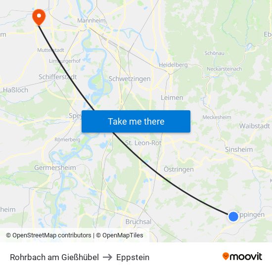 Rohrbach am Gießhübel to Eppstein map