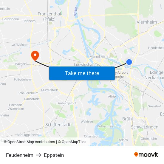 Feudenheim to Eppstein map