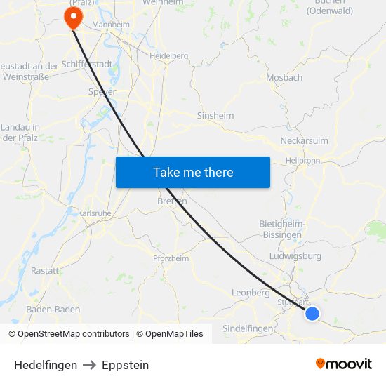 Hedelfingen to Eppstein map