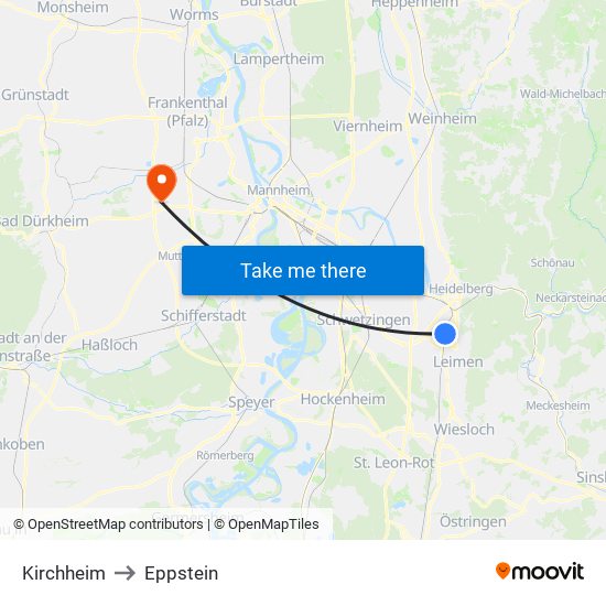 Kirchheim to Eppstein map