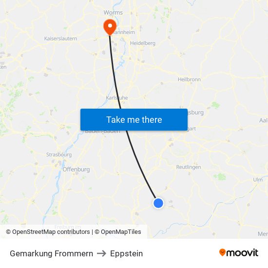 Gemarkung Frommern to Eppstein map