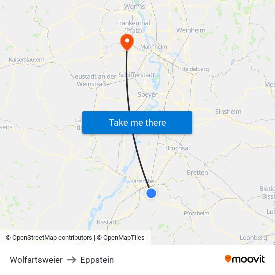 Wolfartsweier to Eppstein map