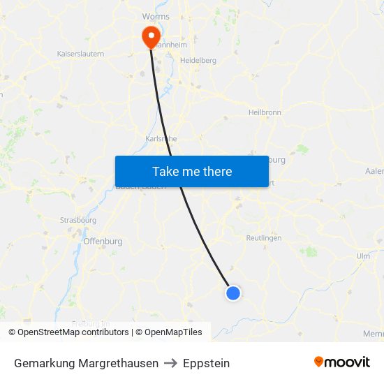 Gemarkung Margrethausen to Eppstein map