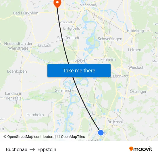 Büchenau to Eppstein map