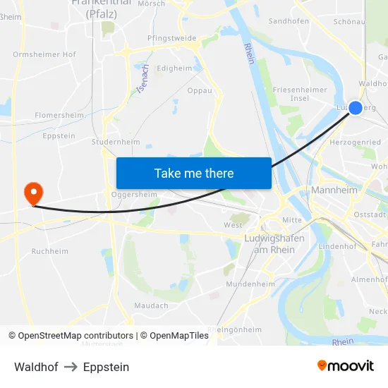 Waldhof to Eppstein map