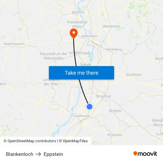 Blankenloch to Eppstein map