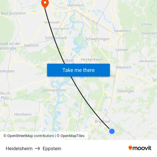 Heidelsheim to Eppstein map