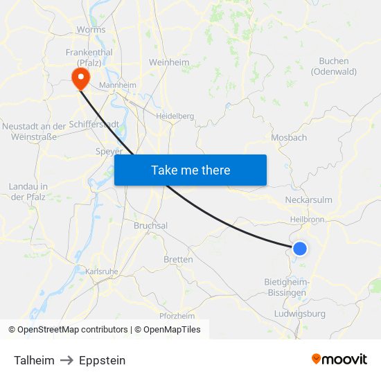 Talheim to Eppstein map