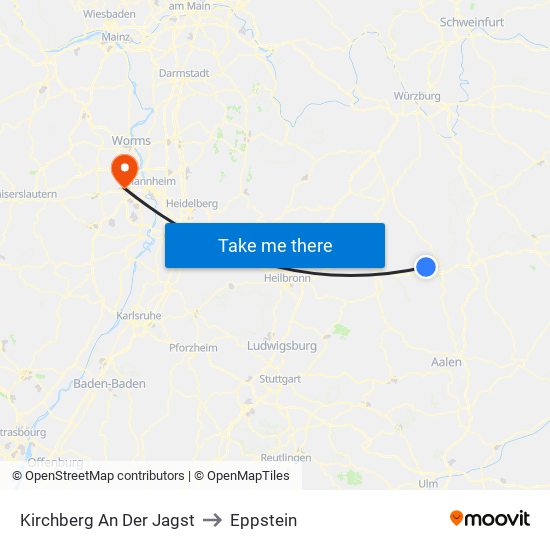 Kirchberg An Der Jagst to Eppstein map