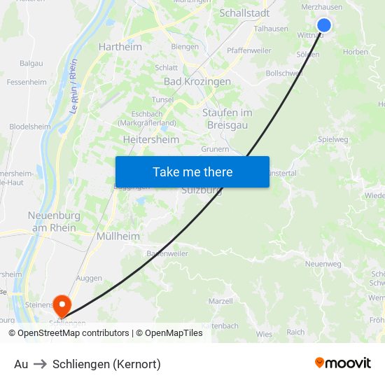 Au to Schliengen (Kernort) map