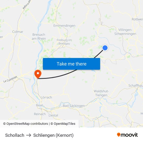 Schollach to Schliengen (Kernort) map