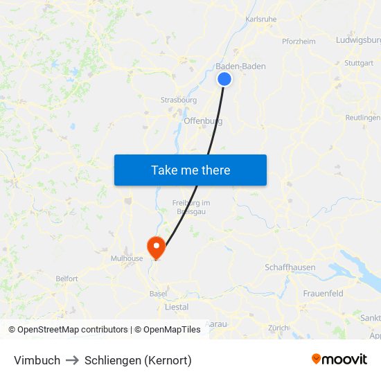 Vimbuch to Schliengen (Kernort) map