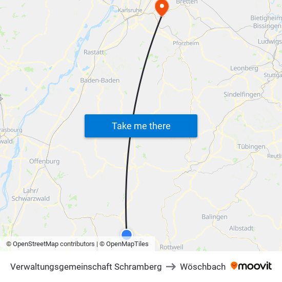 Verwaltungsgemeinschaft Schramberg to Wöschbach map