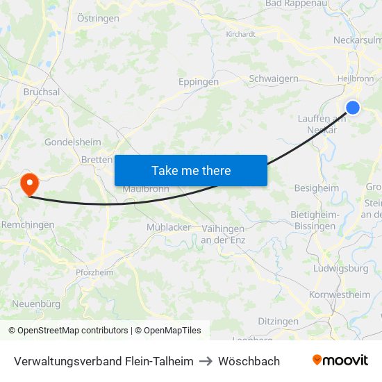 Verwaltungsverband Flein-Talheim to Wöschbach map