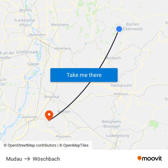 Mudau to Wöschbach map