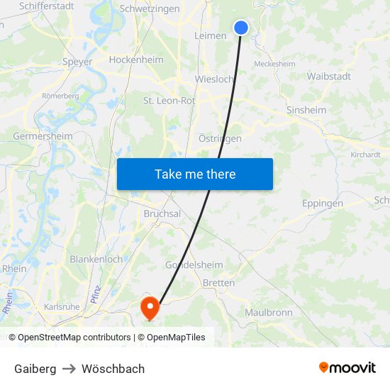 Gaiberg to Wöschbach map