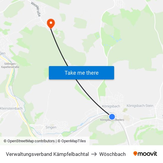 Verwaltungsverband Kämpfelbachtal to Wöschbach map