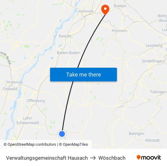 Verwaltungsgemeinschaft Hausach to Wöschbach map