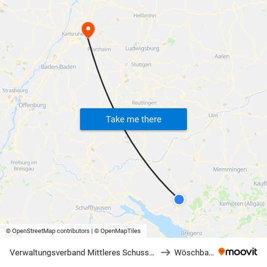 Verwaltungsverband Mittleres Schussental to Wöschbach map