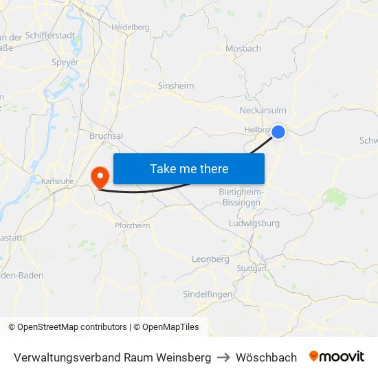 Verwaltungsverband Raum Weinsberg to Wöschbach map