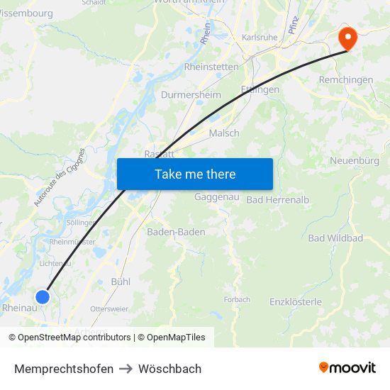 Memprechtshofen to Wöschbach map