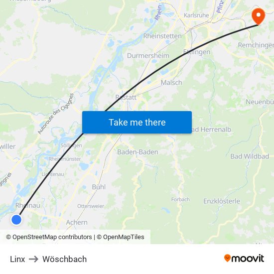 Linx to Wöschbach map