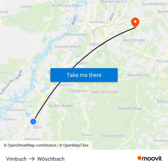 Vimbuch to Wöschbach map