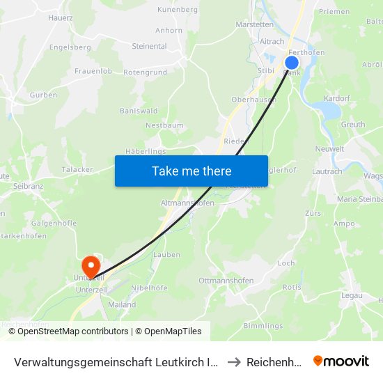 Verwaltungsgemeinschaft Leutkirch Im Allgäu to Reichenhofen map