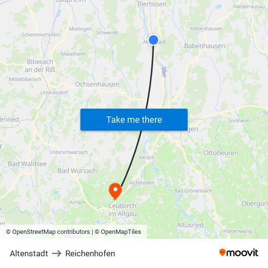 Altenstadt to Reichenhofen map
