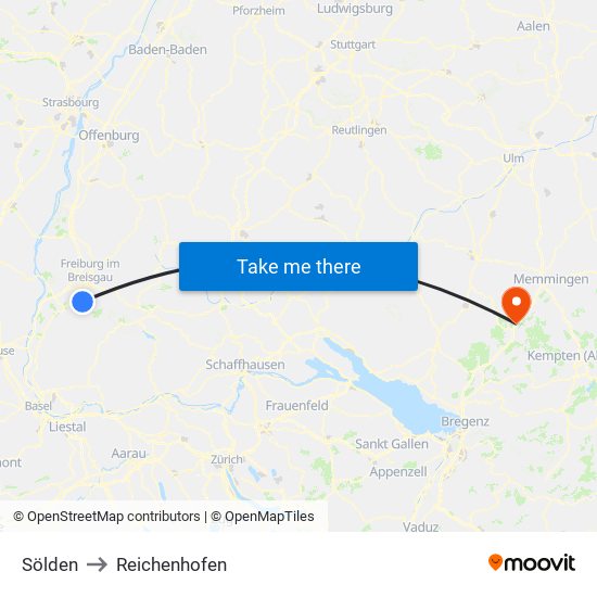 Sölden to Reichenhofen map