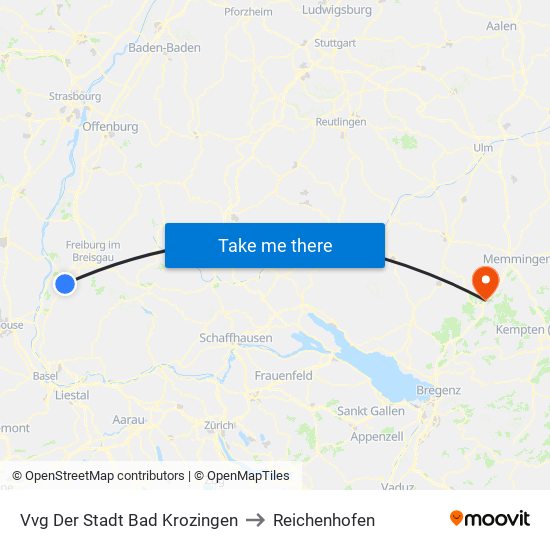 Vvg Der Stadt Bad Krozingen to Reichenhofen map