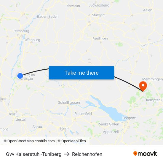 Gvv Kaiserstuhl-Tuniberg to Reichenhofen map