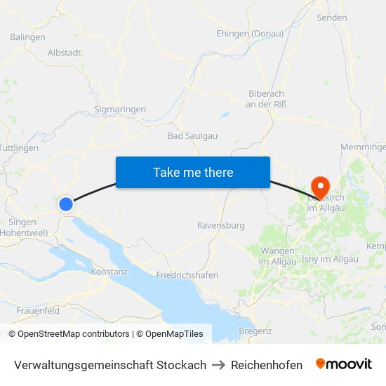 Verwaltungsgemeinschaft Stockach to Reichenhofen map
