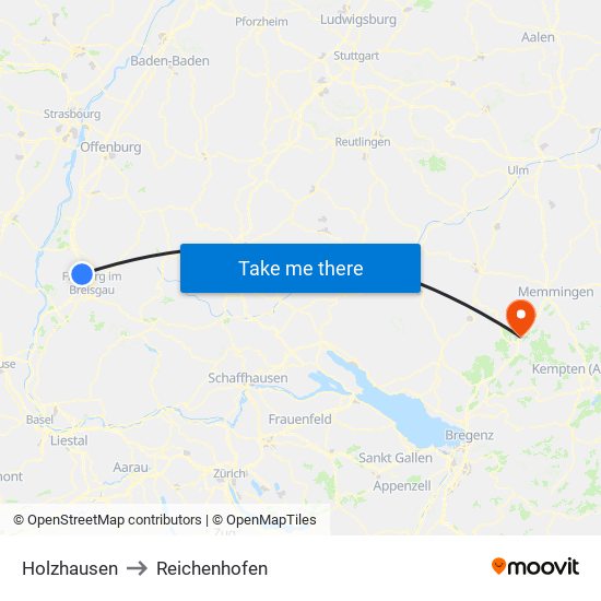 Holzhausen to Reichenhofen map