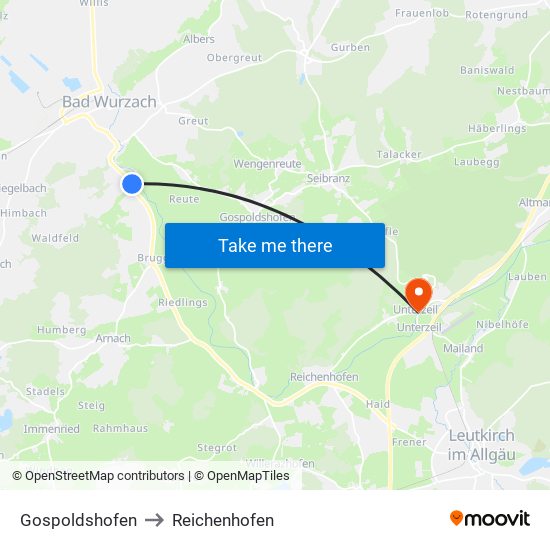 Gospoldshofen to Reichenhofen map