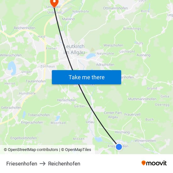 Friesenhofen to Reichenhofen map